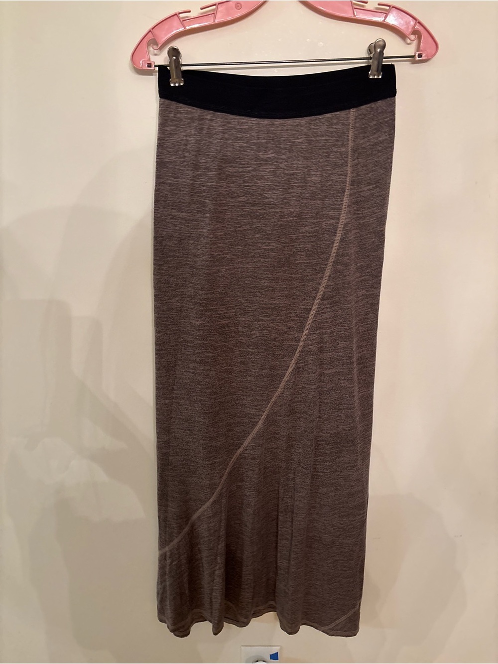 bobeau Brown Maxi Skirt with Black Waistband